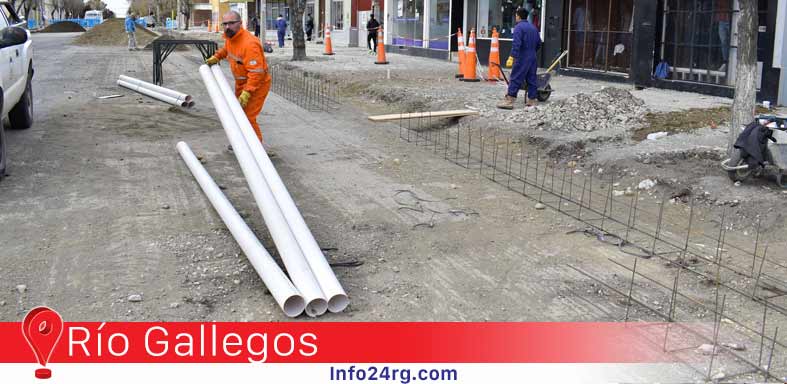 red pluvial sobre la nueva Avenida Kirchner