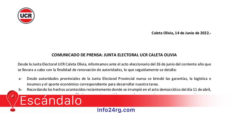 Junta Electoral UCR Caleta Olivia