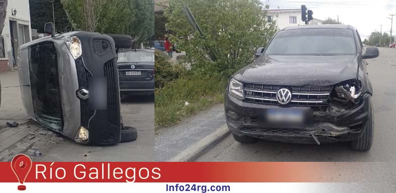 vuelco en el centro de Río Gallegos