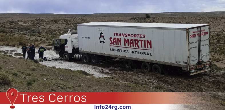 incidente de un camión cerca de Tres Cerros