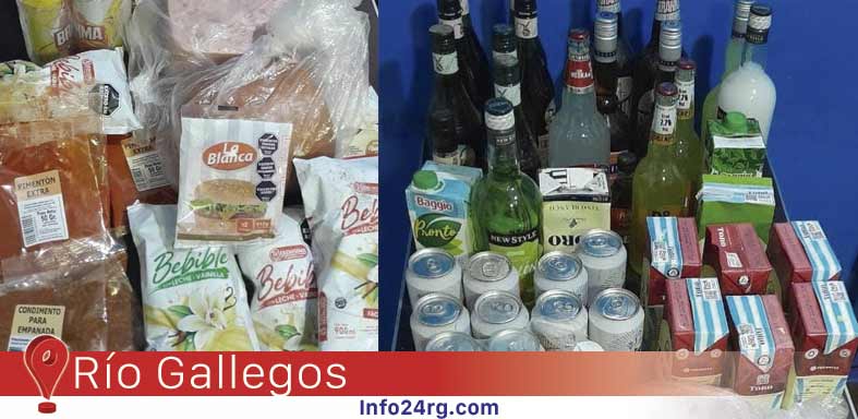 bebidas y alimentos robados