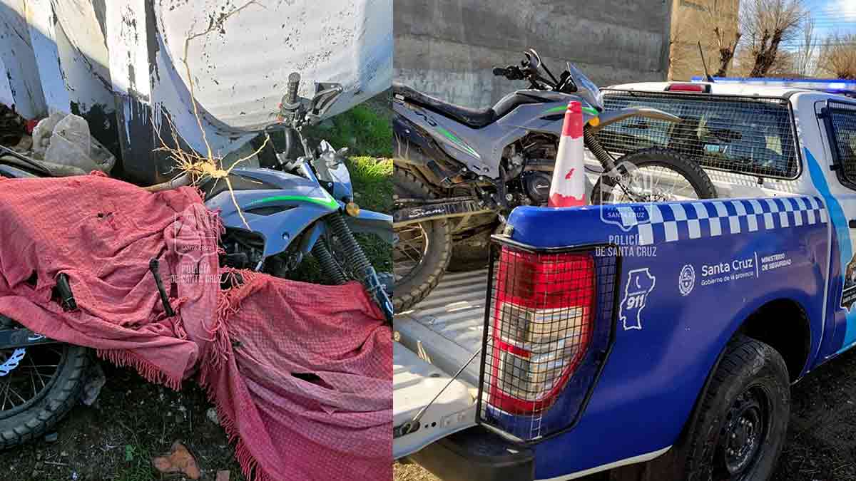 Caleta Olivia: abandonaron una moto al ver a la Policía y escaparon