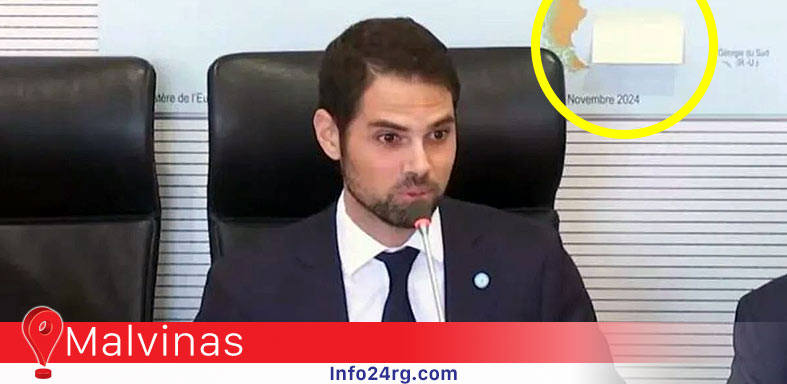 Ian Sielecki exigió tapar un mapa con Malvinas