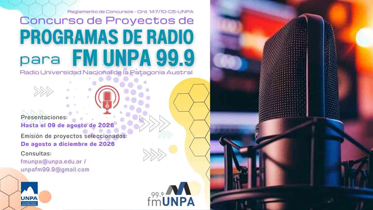 Convocan a presentar proyectos para la programación de FM UNPA 99.9