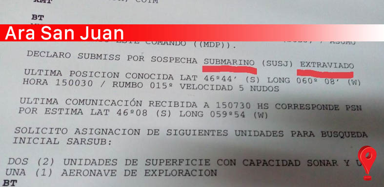 Así informaban la desaparición y su ultima posición