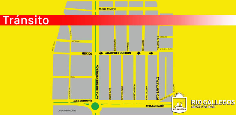 Unifican sentido de calle Lago Pueyrredón